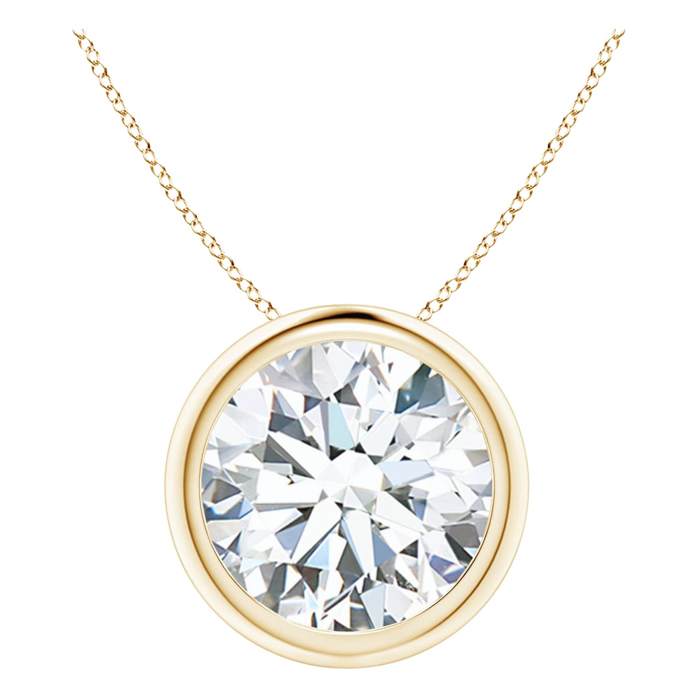 Colgante de Diamantes de 4 ct en Oro Amarillo de 14K (Color-G  Claridad-VS2)