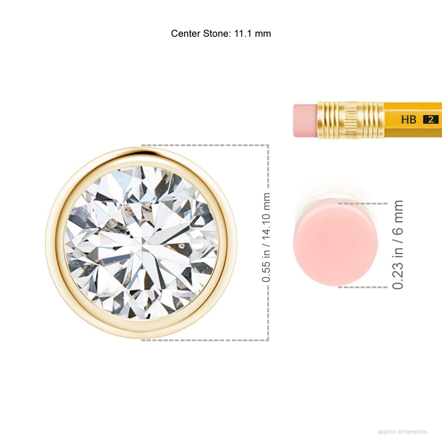 Moderne Pendentif en or jaune 14K serti d'un chaton de 4 ct de diamant (couleur-H)  Clarté-SI2) en vente