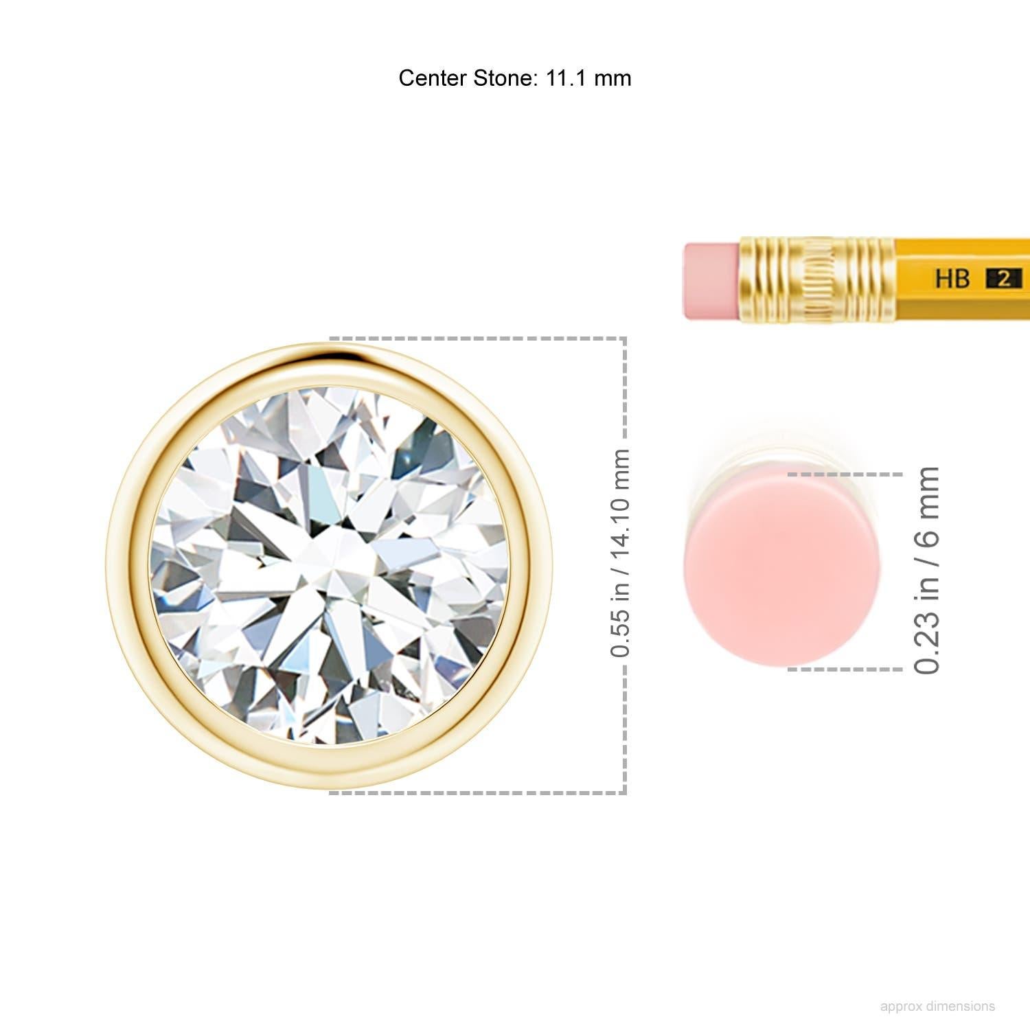 Moderne Pendentif en or jaune 18K serti d'un chaton et d'un diamant de 4 ct (Color-G  Clarté-VS2) en vente