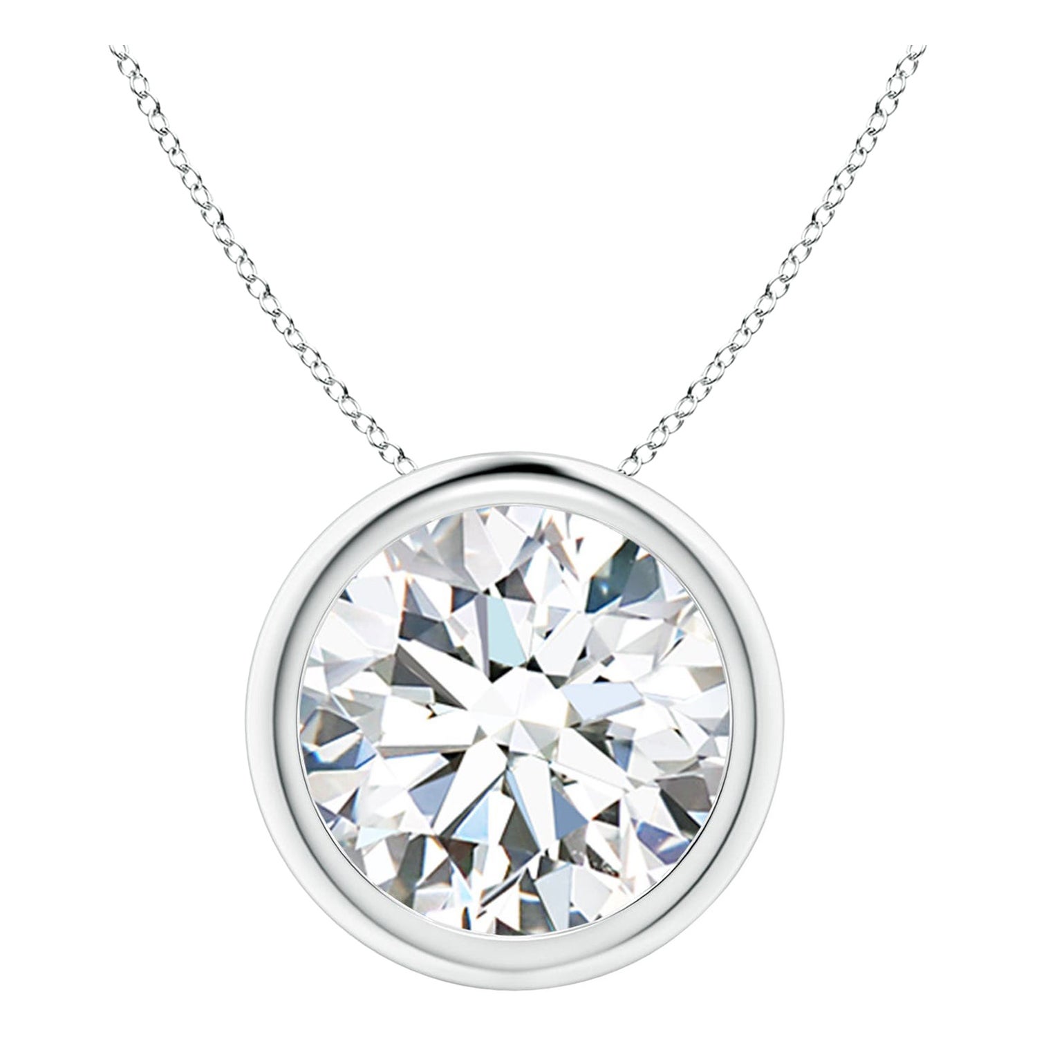 Pendentif solitaire en platine (couleur-G) serti d'un diamant de 4 carats  Clarté-VS2)