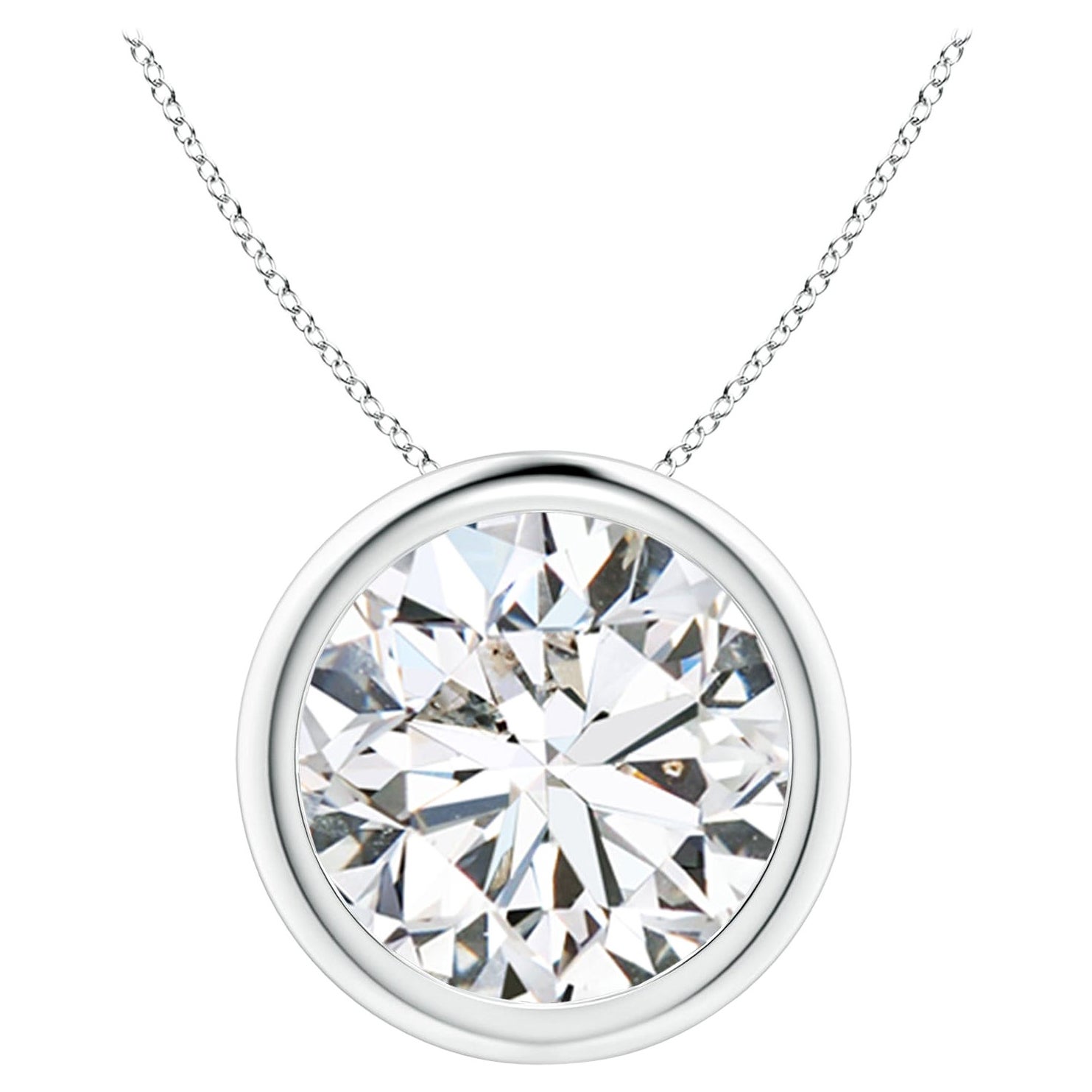Anhänger aus 14 Karat Weißgold mit 5 Karat Diamanten in Lünettenfassung (Farbe H  Klarheit-SI2)