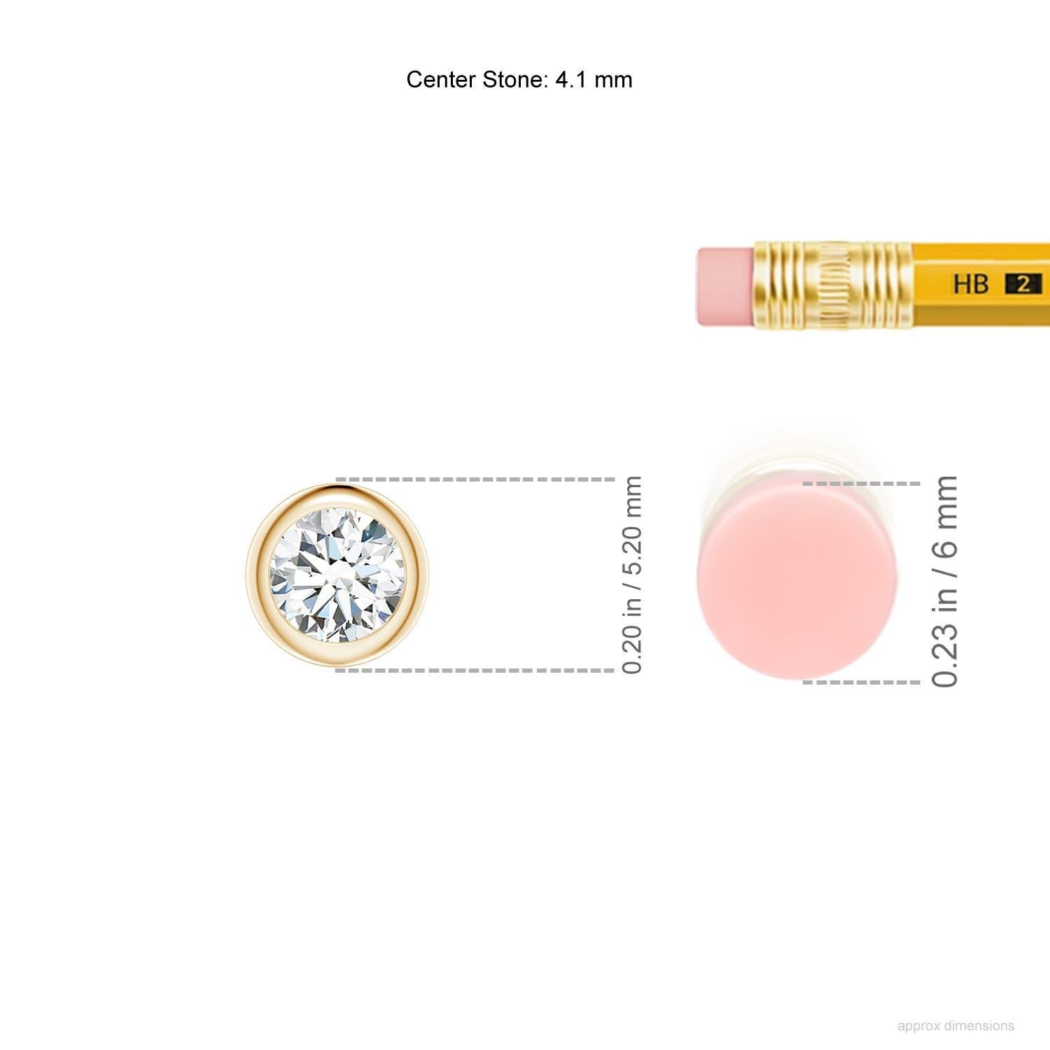 Moderne Pendentif en or jaune 14K serti d'un chaton de 5 ct de diamant (Color-G  Clarté-VS2) en vente