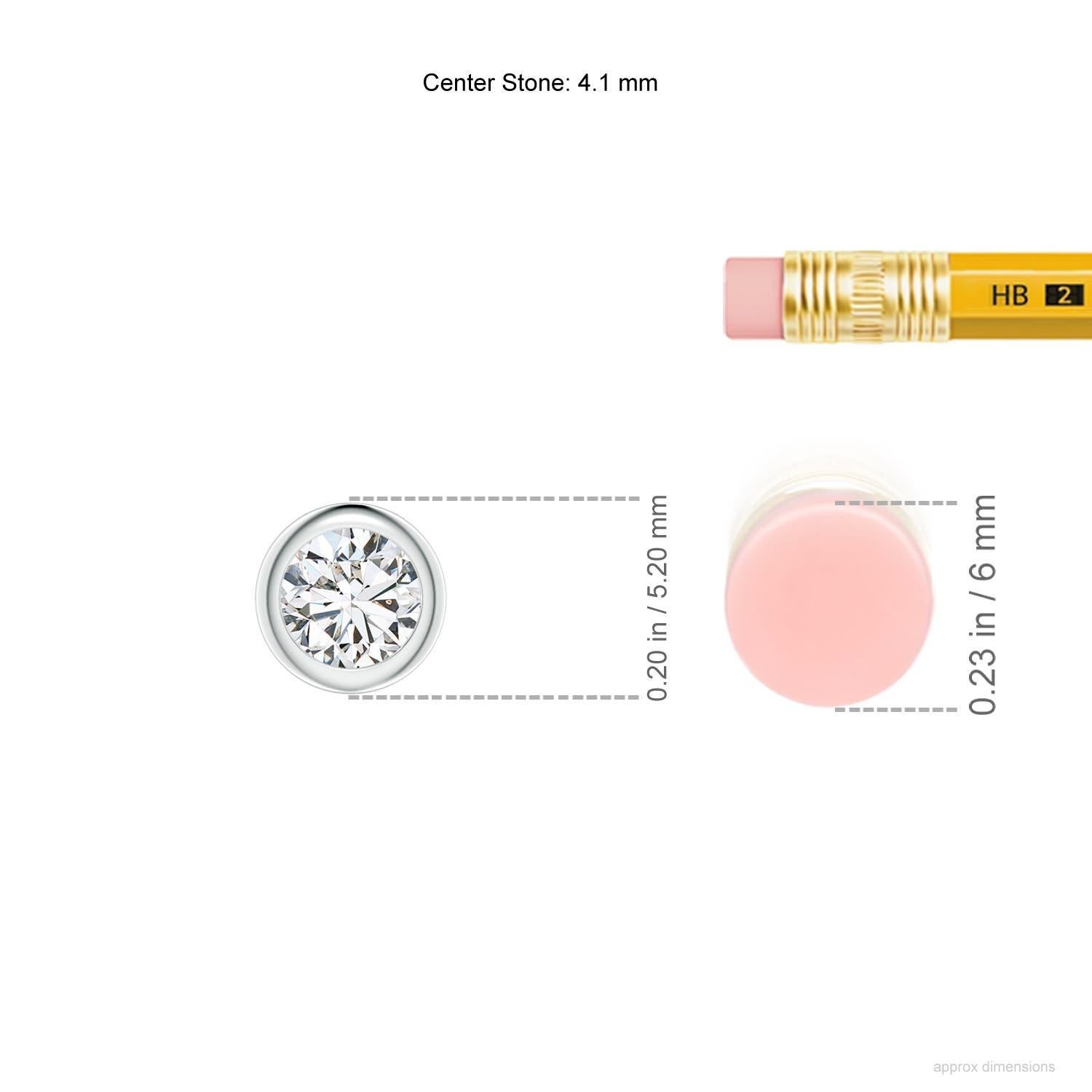 Modern Bezel-Set 5 ct Diamond Pendant in 18K White Gold (Color-H  Clarity-SI2) For Sale