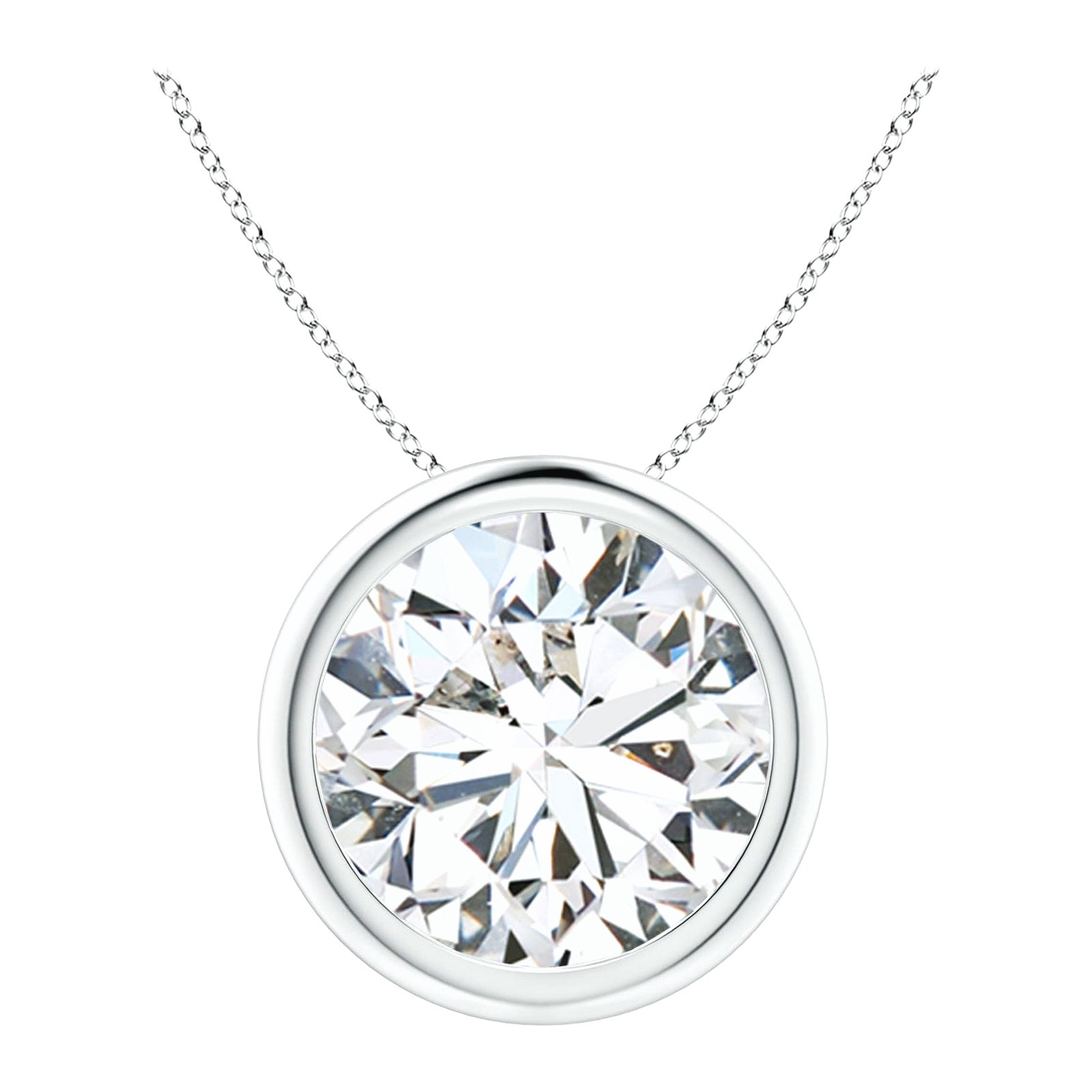 Anhänger aus 18 Karat Weißgold mit 5 Karat Diamanten in Lünettenfassung (Color-H  Klarheit-SI2)
