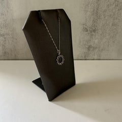 Bezel Set Blue Sapphire Necklace in 10kt White Gold, 18", New