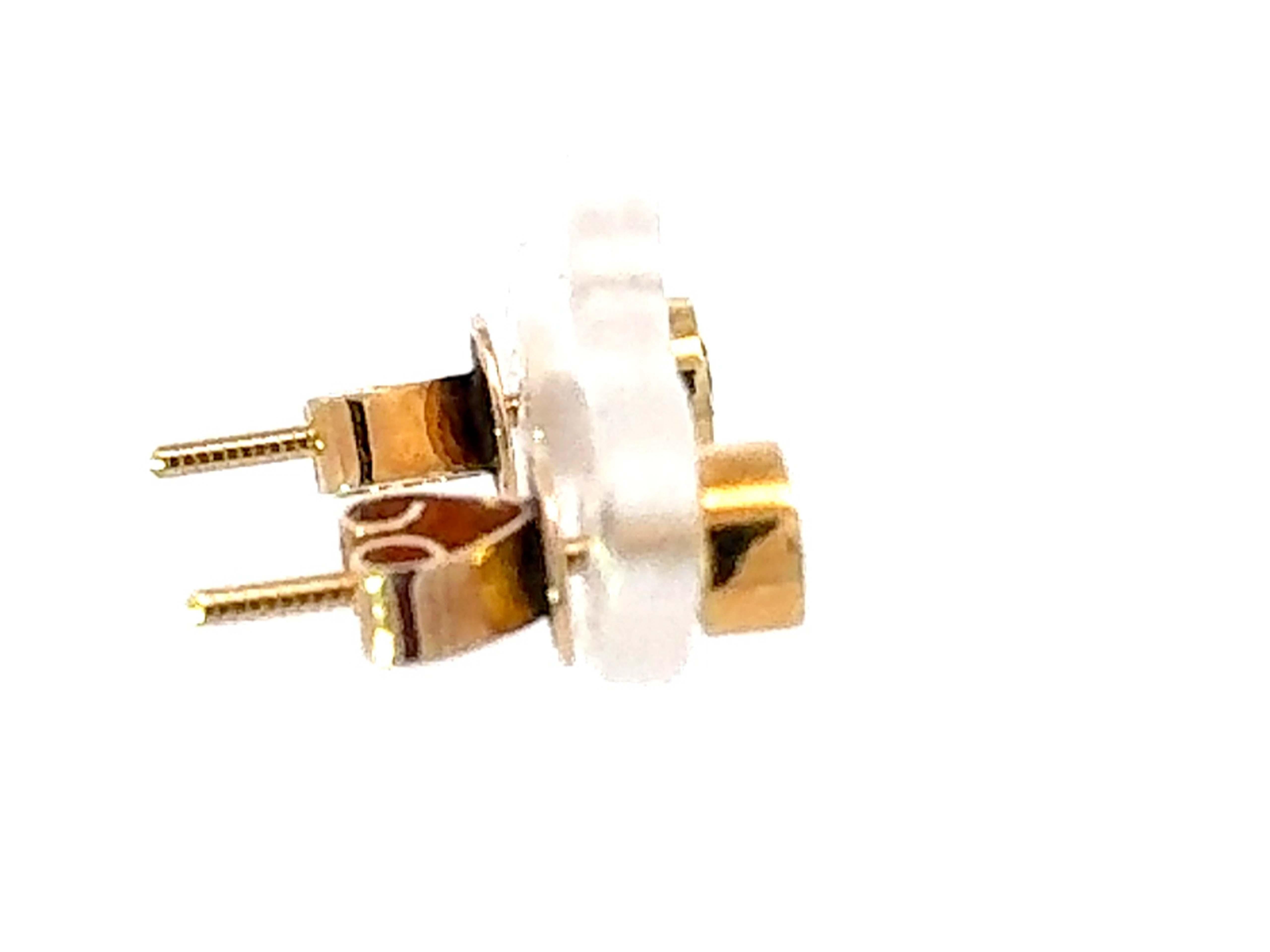 Women's 0.60 Carat Brilliant Cut Diamond Stud Earrings 14k Yellow Gold For Sale