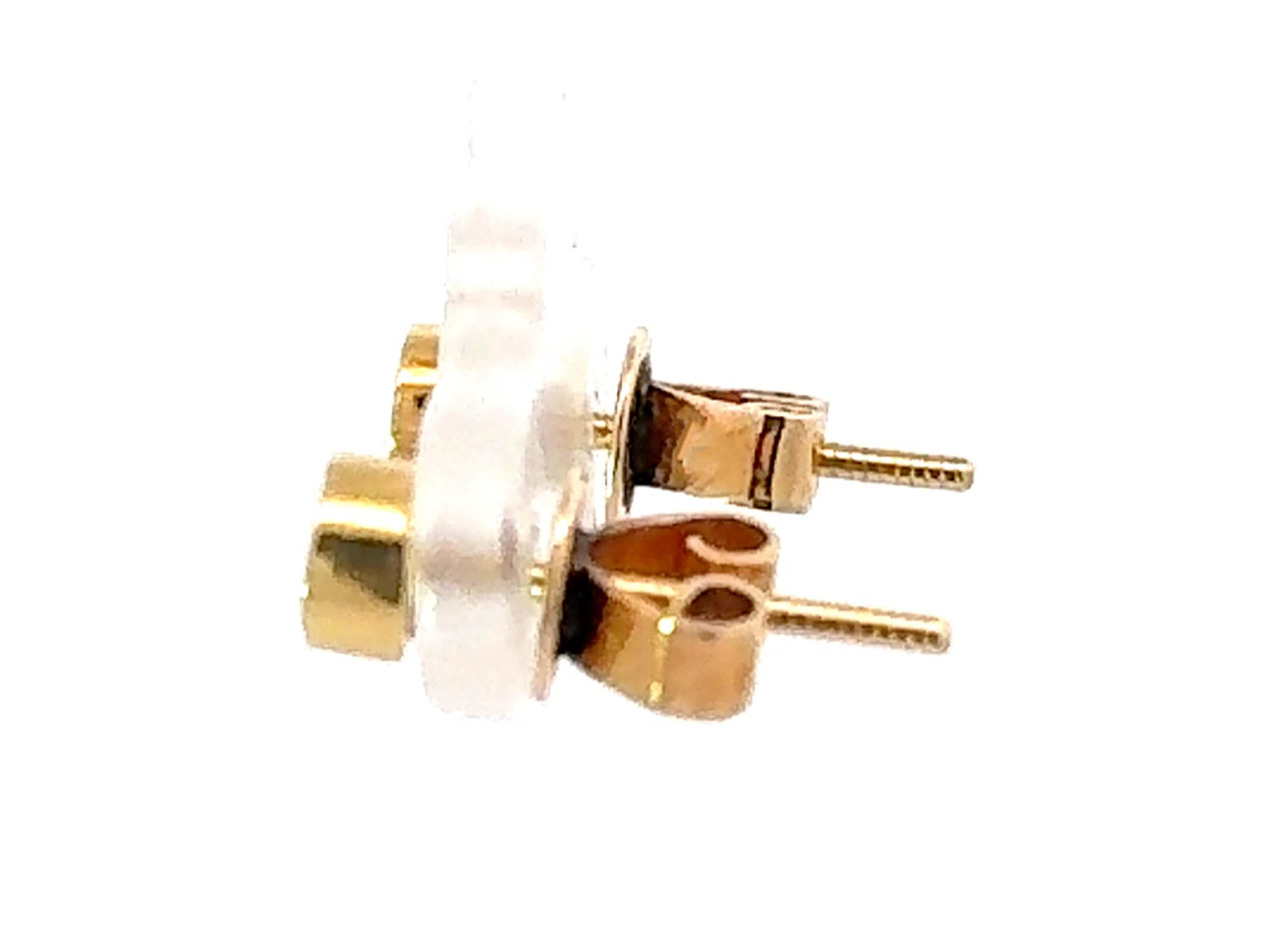 0.60 Carat Brilliant Cut Diamond Stud Earrings 14k Yellow Gold For Sale 1