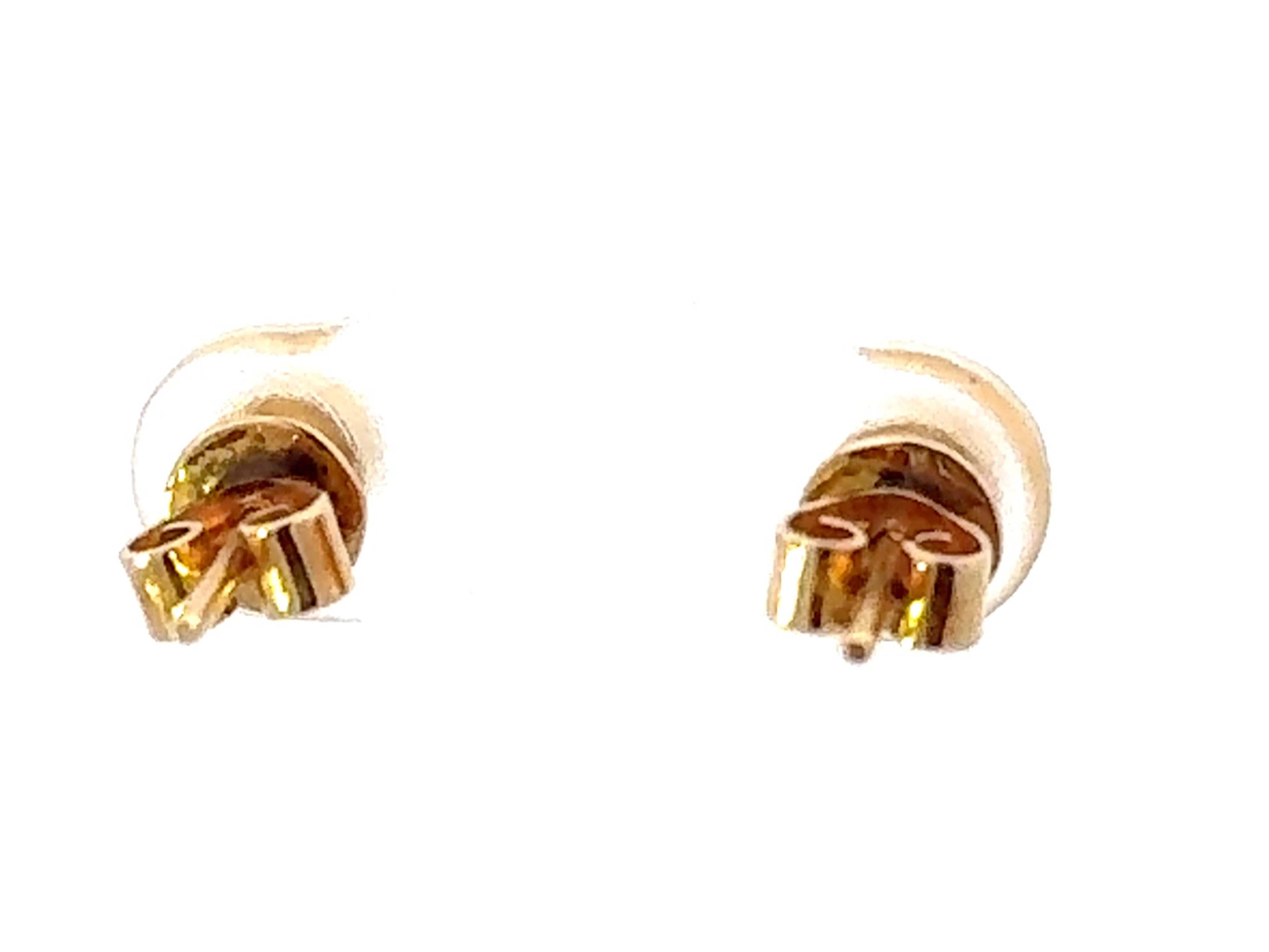 0.60 Carat Brilliant Cut Diamond Stud Earrings 14k Yellow Gold For Sale 2
