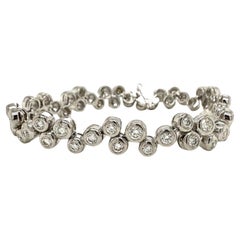 Bezel Set Bubble Diamond Bracelet In 14k White Gold