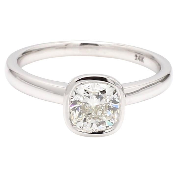 Bezel-Set Cushion Diamond Ring