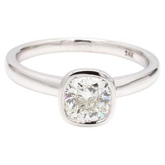 Bezel-Set Cushion Diamond Ring