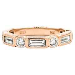 Bezel-set Diamond Bridal Ring in 14k Rose Gold