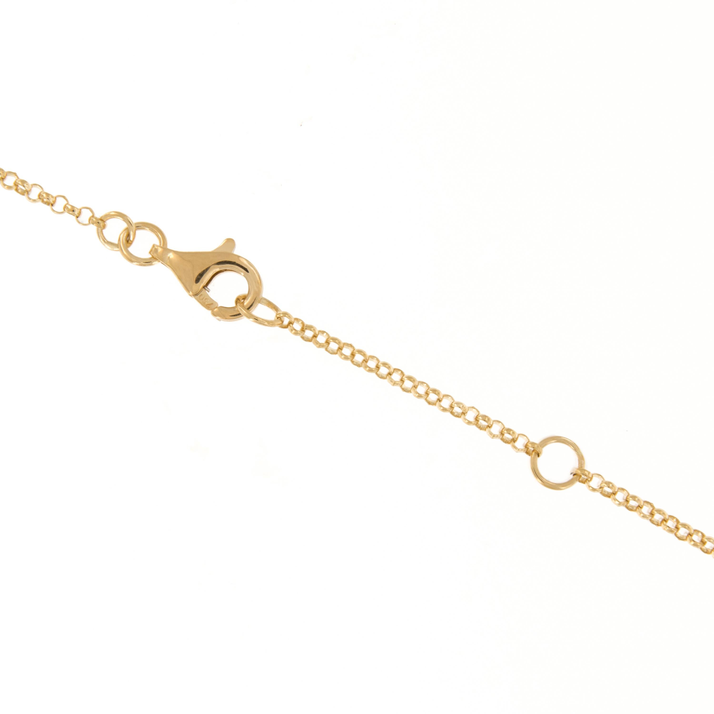 Collier à chaîne en or 18 carats avec diamants montés en serti clos Pour femmes en vente