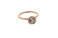 Bezel Set Diamond Engagement Ring in Rose Gold ‘GIA’