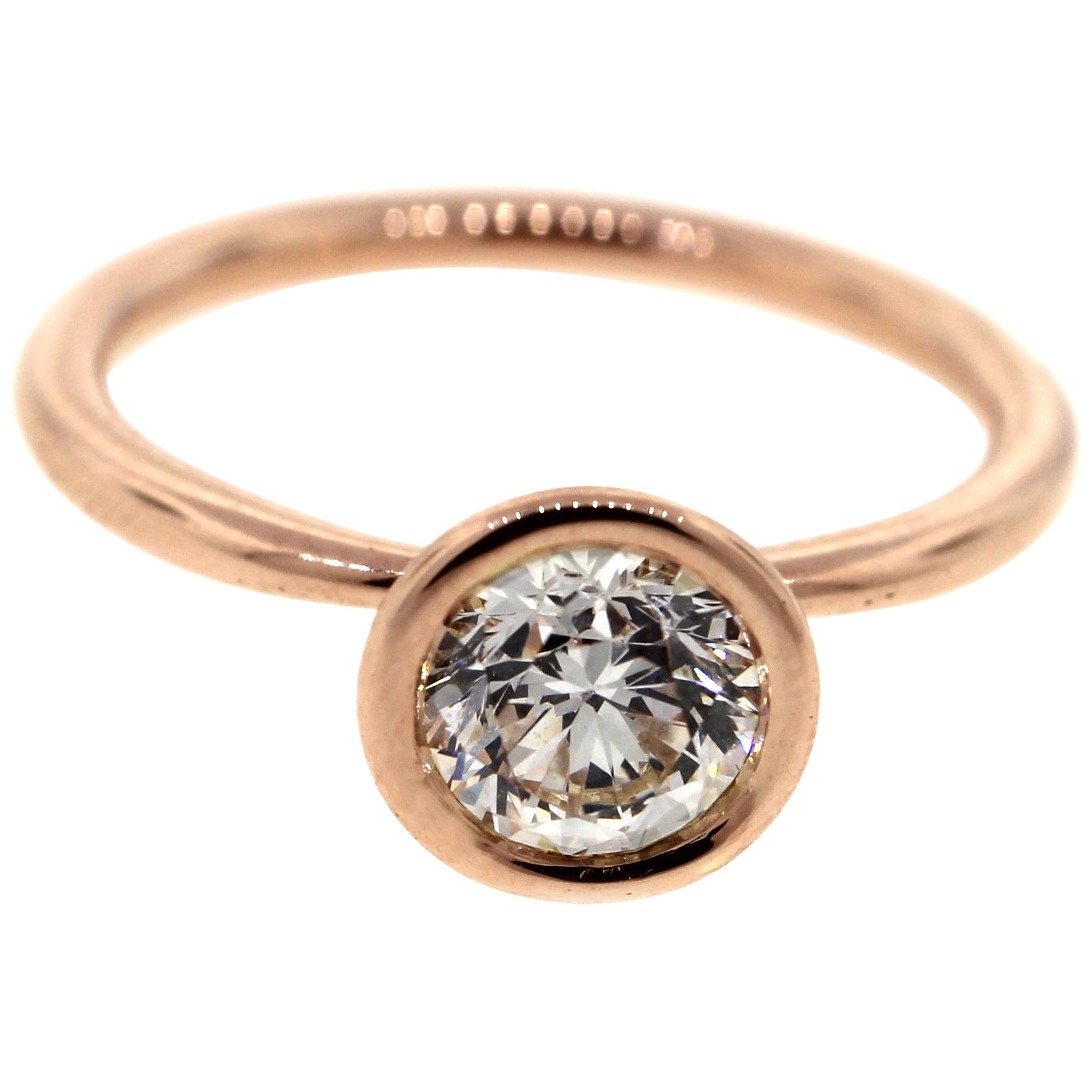 Bezel Set Diamond Engagement Ring in Rose Gold ‘GIA’