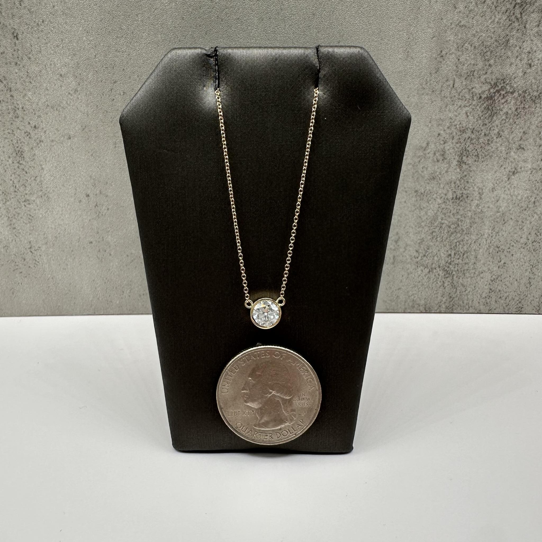 Collier en or jaune 14kt serti de diamants - 0,72ct certifié GIA, Adj, New Unisexe en vente