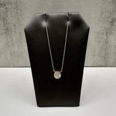 Bezel Set Diamond Necklace in 14kt Yellow Gold - 0.74ct N SI1, GIA Certified