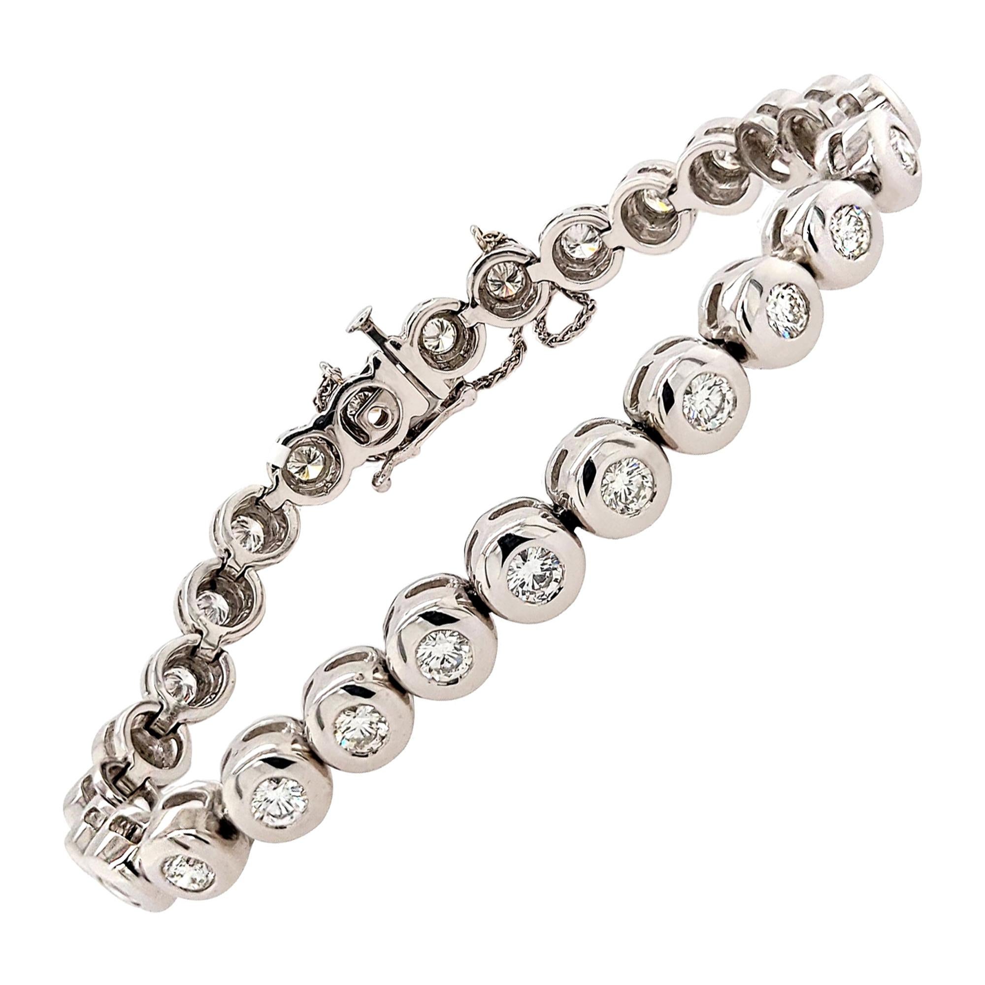 Spectra Fine Jewelry, Pulsera de tenis de platino con diamantes engastados en bisel