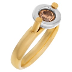 Bezel Set Diamond Ring in 18k Yellow Gold with Approximately 0.50 Carat