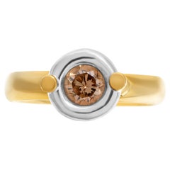 Vintage Bezel Set Diamond Ring in 18k Yellow Gold with Approximately 0.50 Carat