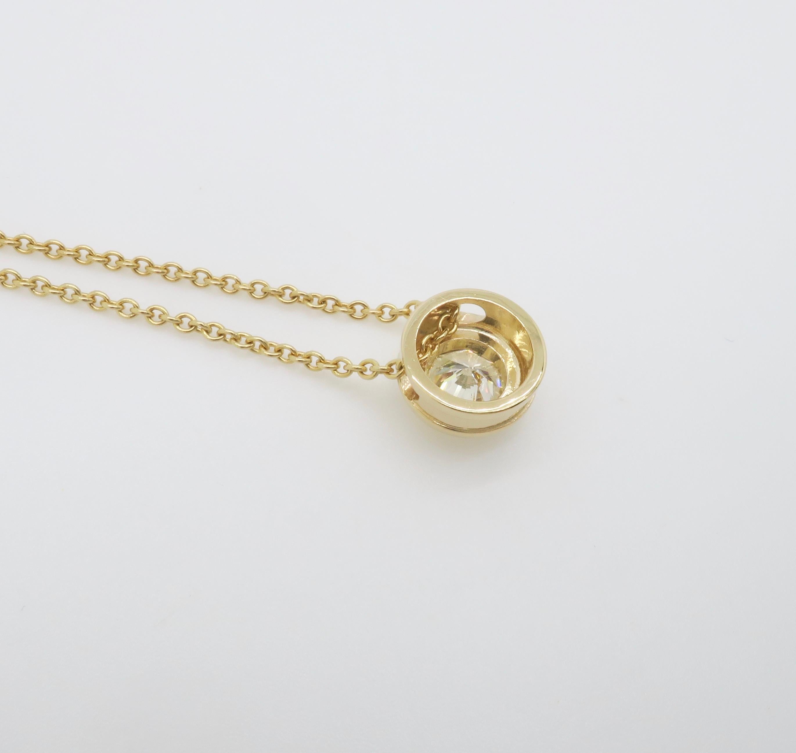 Collana con ciondolo a scorrimento con diamanti incastonati in vendita 4