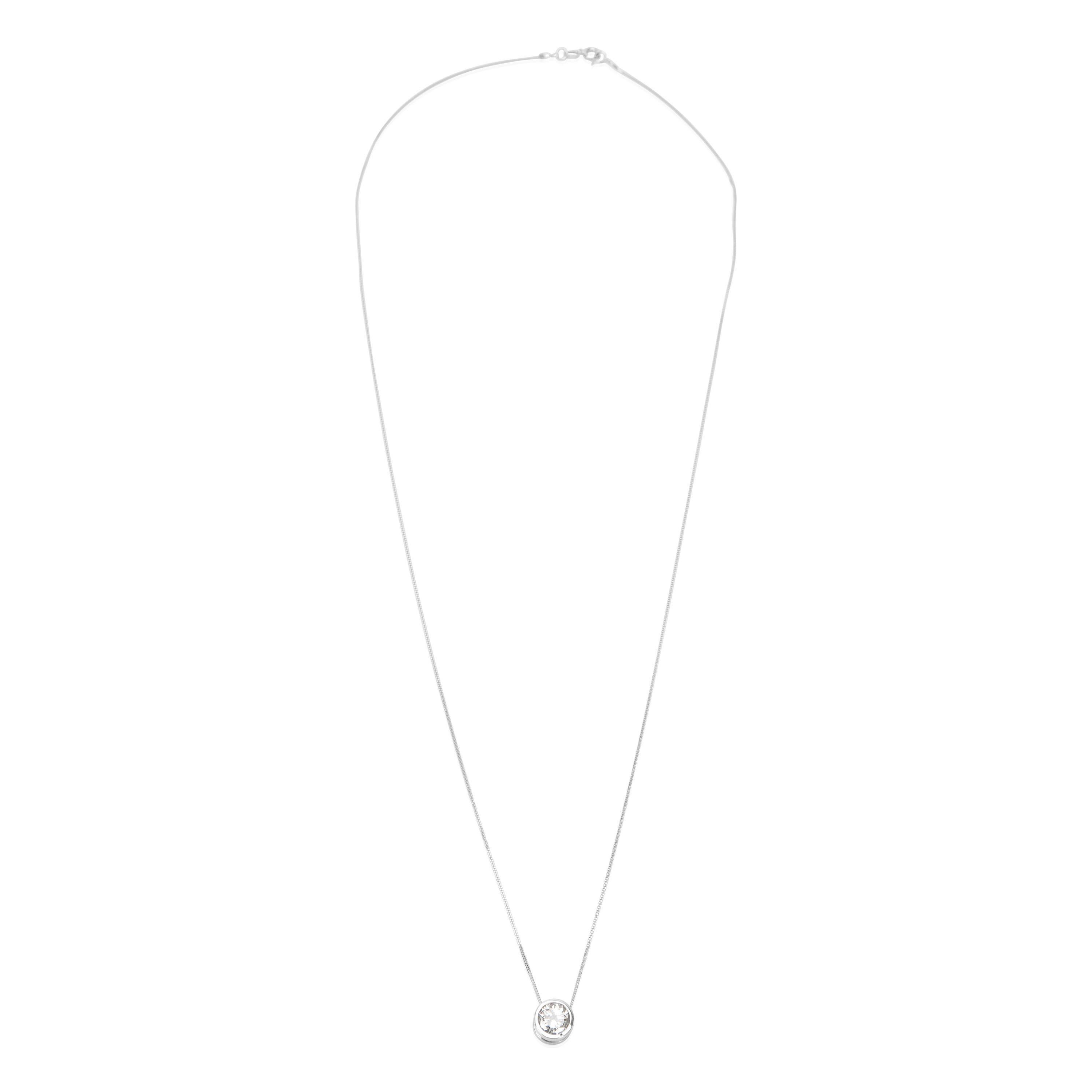 1 carat diamond bezel necklace