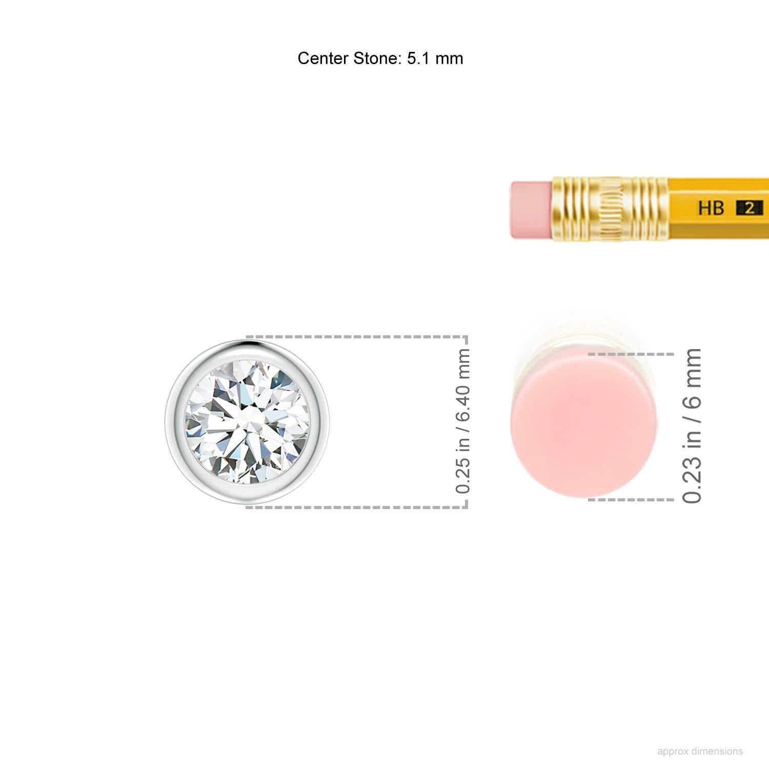Moderne Pendentif solitaire en or blanc 14K serti d'un chaton de diamants (Color-G  Clarté-VS2) en vente