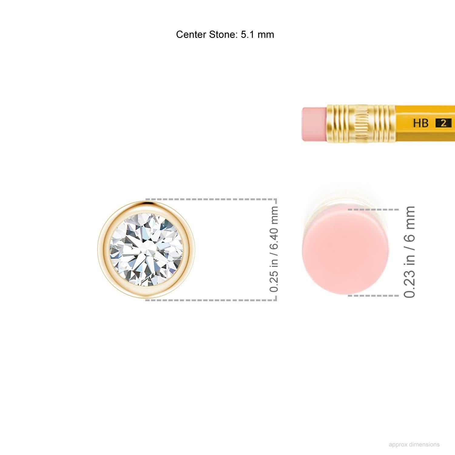 Moderne Pendentif solitaire en or jaune 14K serti d'un chaton de diamants (Color-G)  Clarté-VS2) en vente