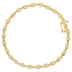 Tennisarmband mit Diamanten in Lünettenfassung 1,00cttw 14K Gelbgold