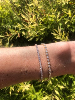 Bezel Set Diamond Tennis Bracelet, 14K Yellow Gold, 3 Carats
