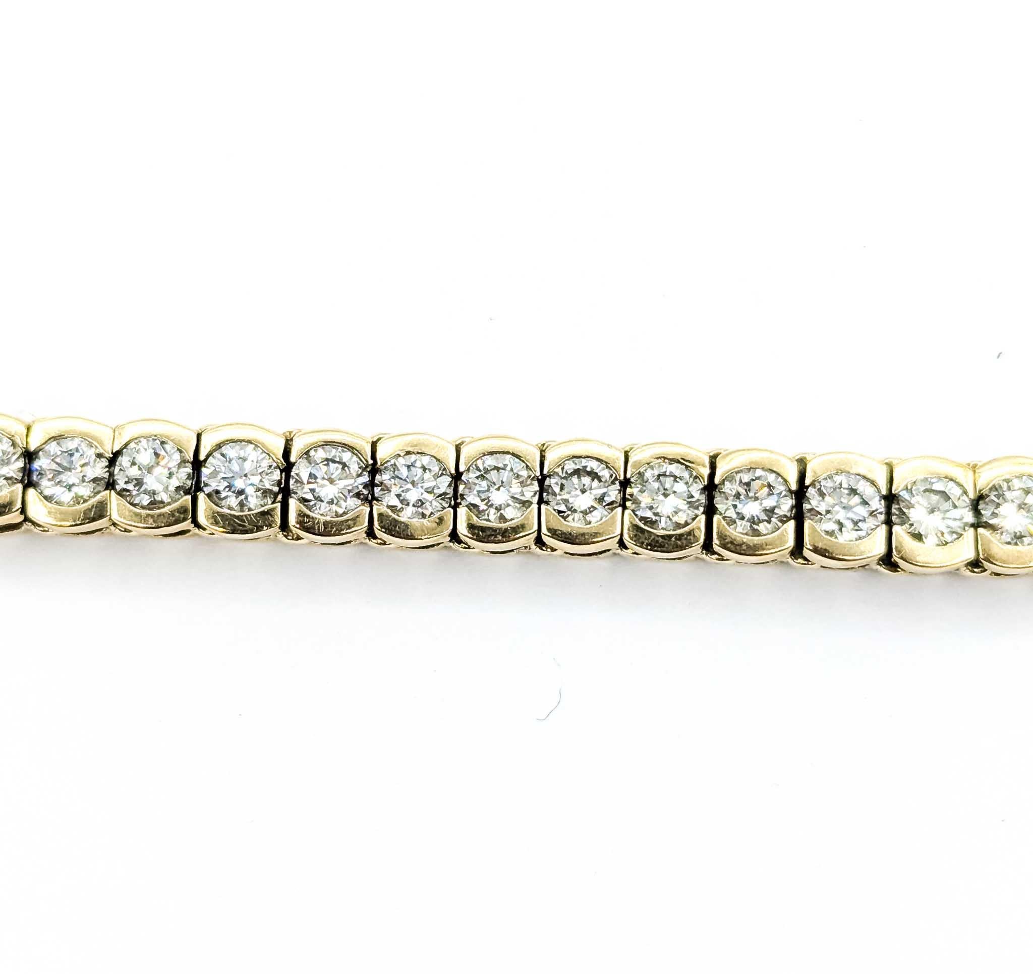 De las mujeres Pulsera de tenis con diamantes engastados en bisel en oro amarillo de 14k en venta
