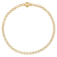 Bezel-Set Diamond Tennis Bracelet in 18 Karat Yellow Gold by Allison Bryan