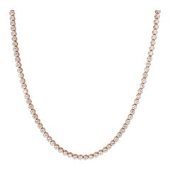 Diamant-Tennis-Halskette mit Lünette aus 18 Karat Roségold mit 5,36 Karat