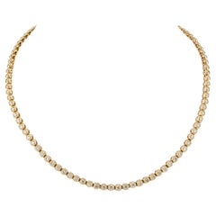 Bezel-Set Diamond Tennis Necklace in 18kt Yellow Gold