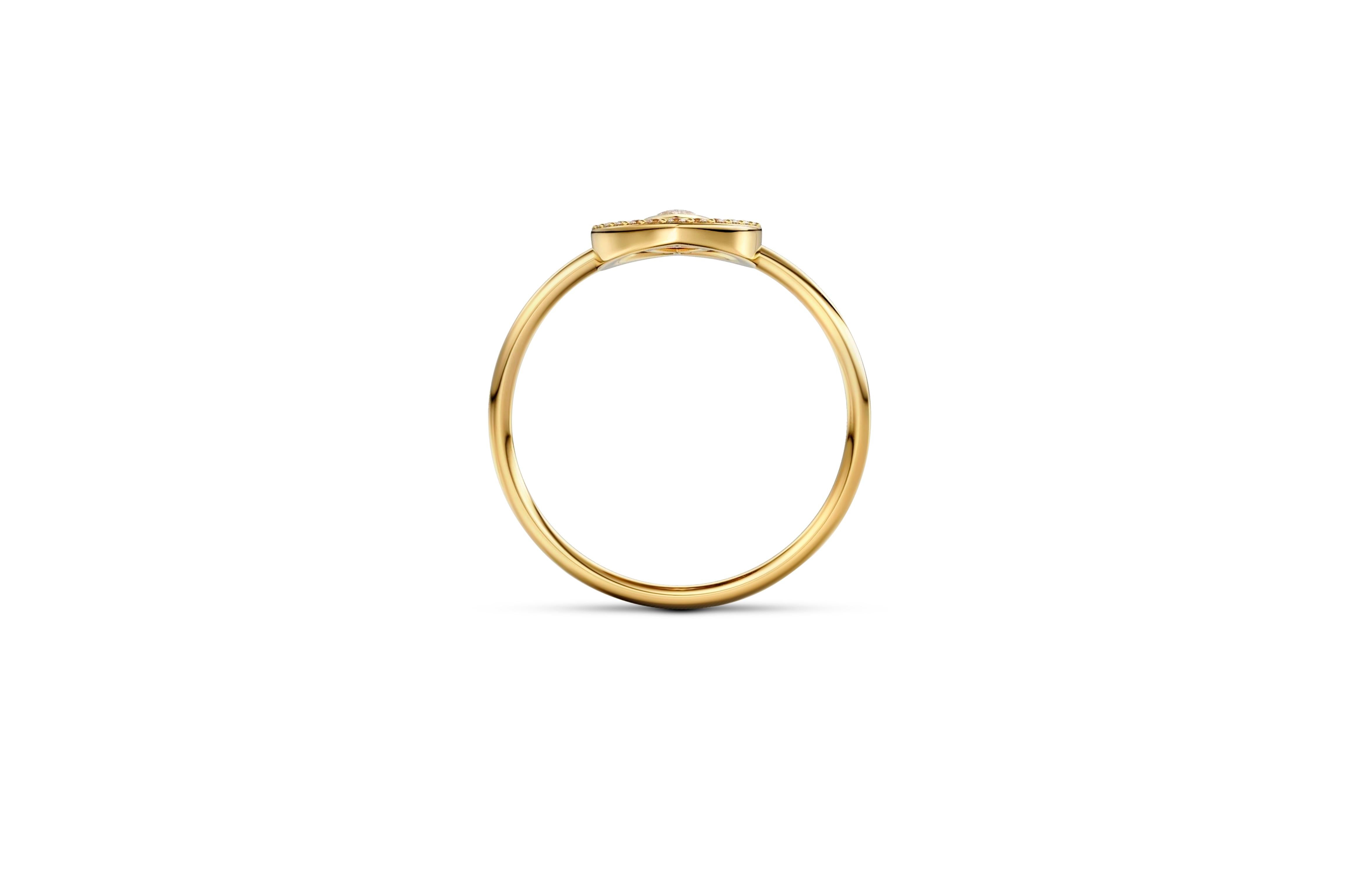 Bezel set marquise moissanite 14k gold ring. For Sale 2