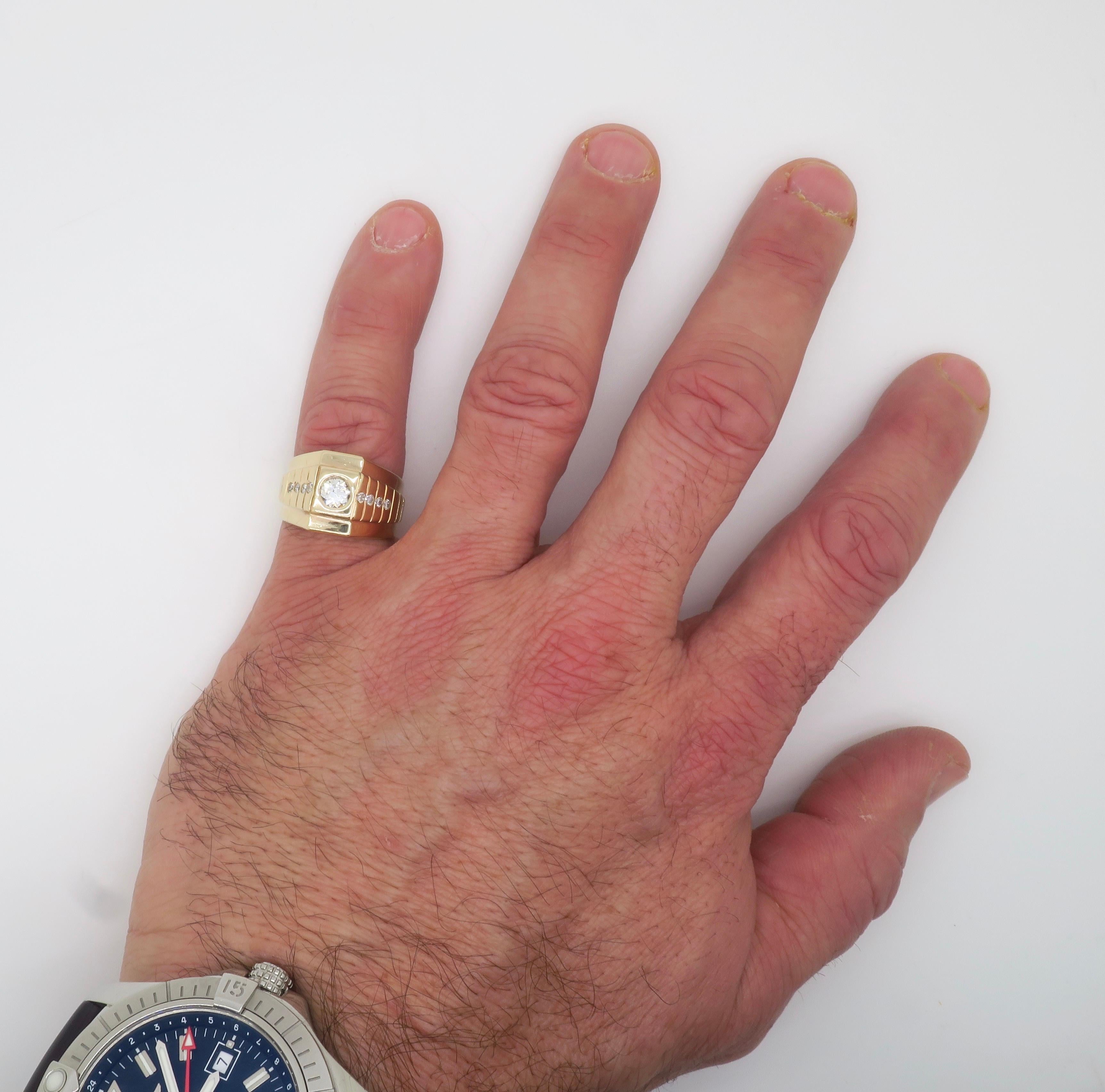 Bezel Set Men's Diamond Pinky Ring 11