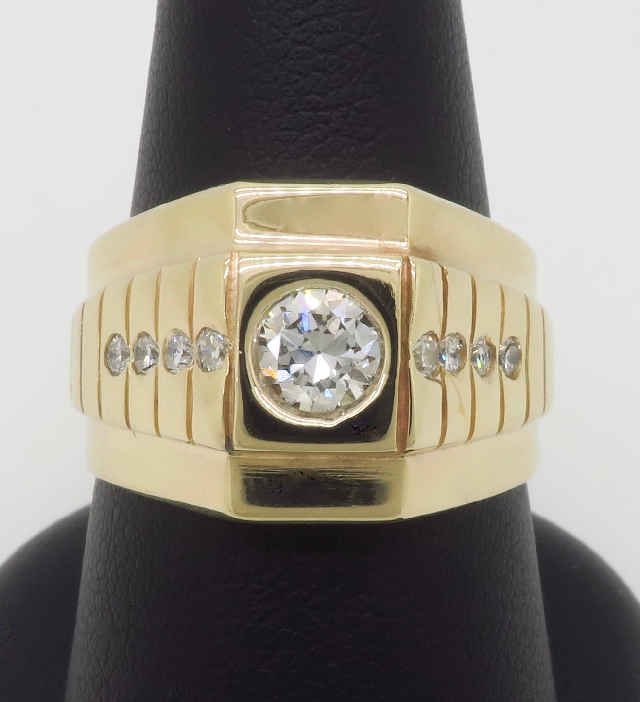 Bezel Set Men's Diamond Pinky Ring 2