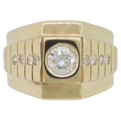 Bezel Set Men's Diamond Pinky Ring