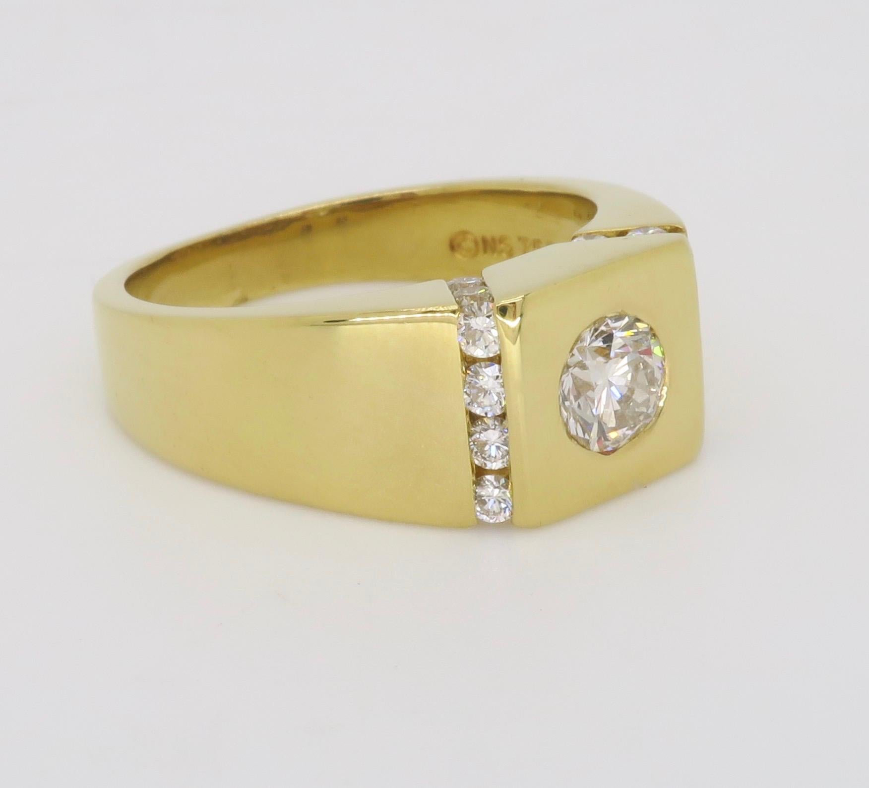 Bezel Set Men's Diamond Ring at 1stDibs mens bezel set diamond ring