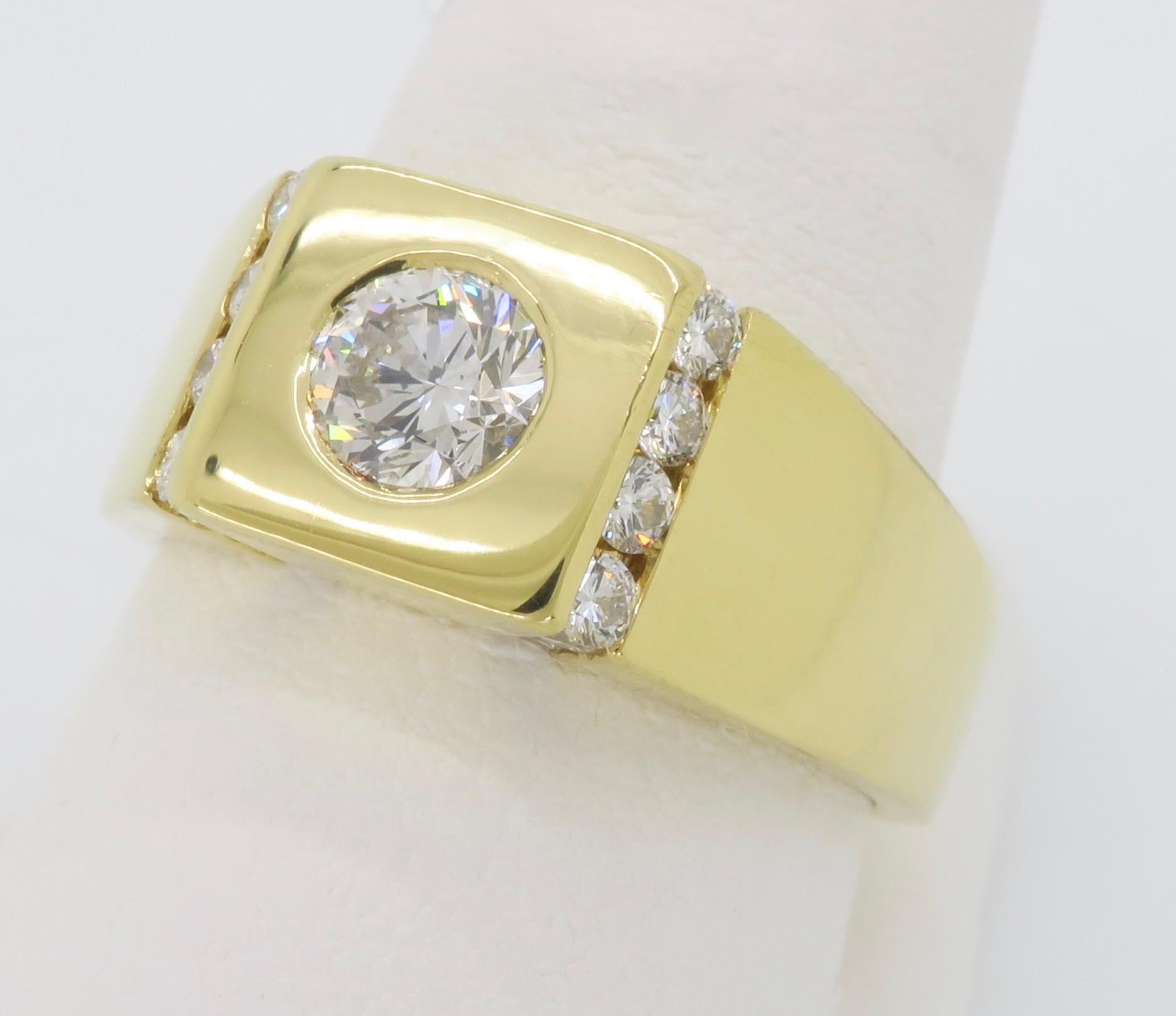 Bezel Set Men's Diamond Ring at 1stDibs mens bezel set diamond ring