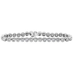 Roman Malakov Bezel Set of Round Diamond White Gold Tennis Bracelet