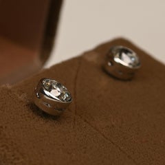 Old European Cut Diamond Bezel Set Stud Earrings 0.80ct Platinum
