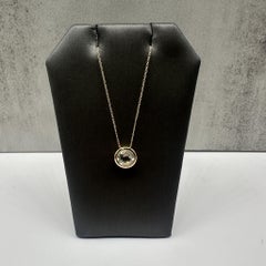 Bezel Set Prasiolite Necklace 10K Yellow Gold 7mm Round 18in