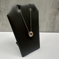 Bezel Set Prasiolite Necklace in 10kt Yellow Gold - 7mm Round, 18"
