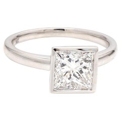 Bezel-Set Princess Diamond Ring – GIA Certified