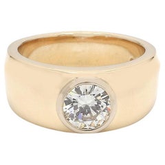 Anello con diamante rotondo Brilliante incastonato nel castone