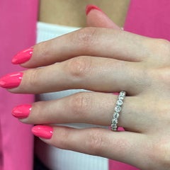 Bezel Set Round Cut Diamond Eternity Band Ring Platinum 0.95cttw