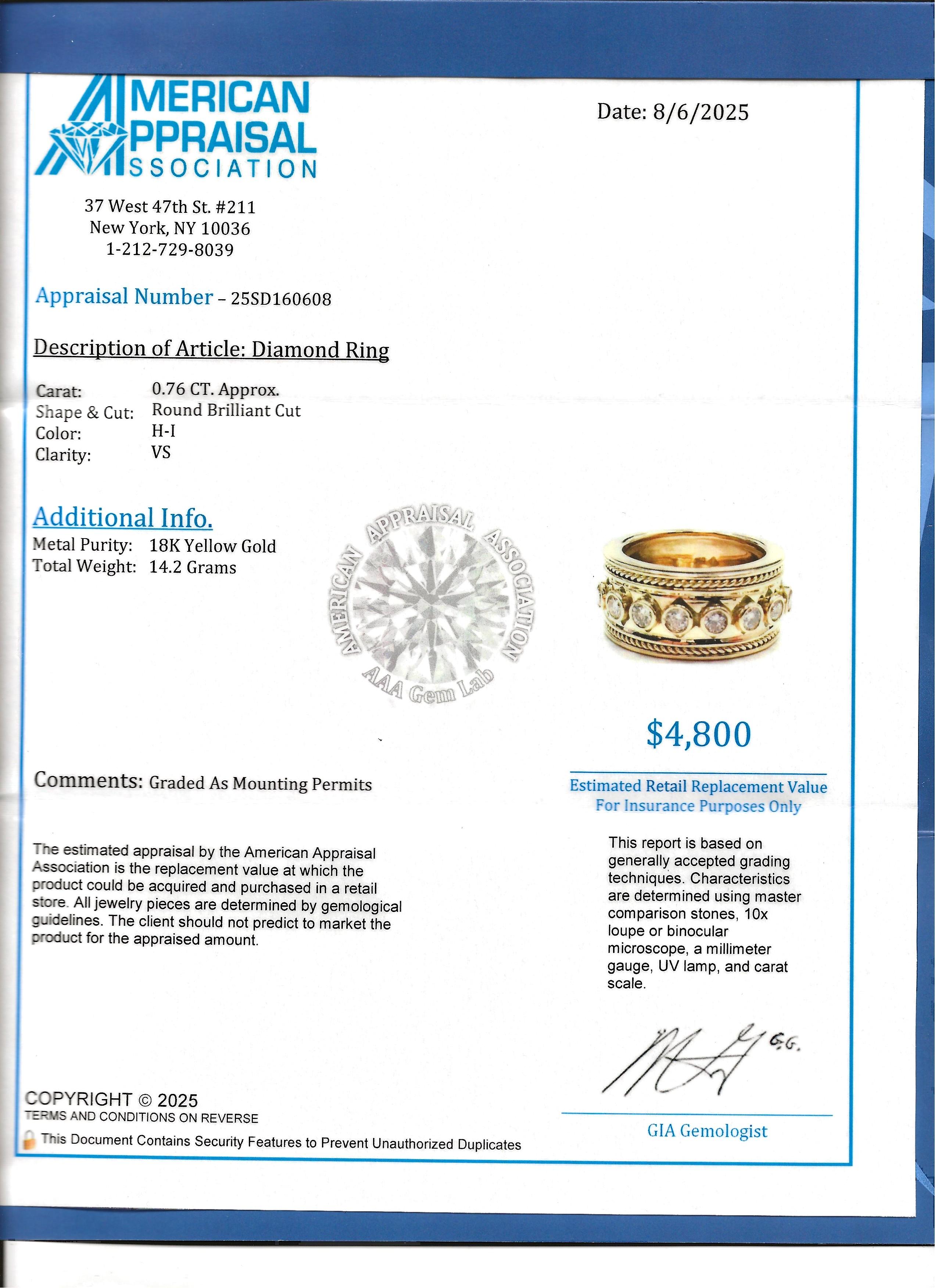 Ring mit geometrischem Motiv aus 18 Karat Gelbgold mit rundem Diamant in Lünette im Angebot 7