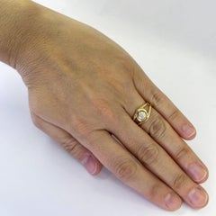 Bezel Set Round Diamond Modern Engagement Ring in Yellow Gold