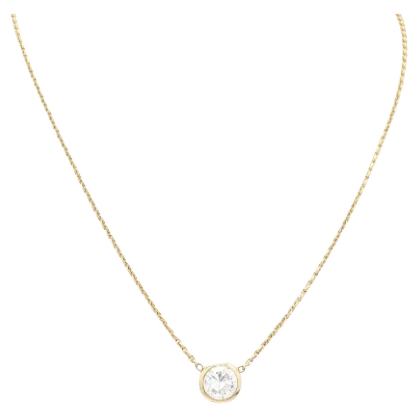 Bezel-Set Solitaire Diamond Necklace